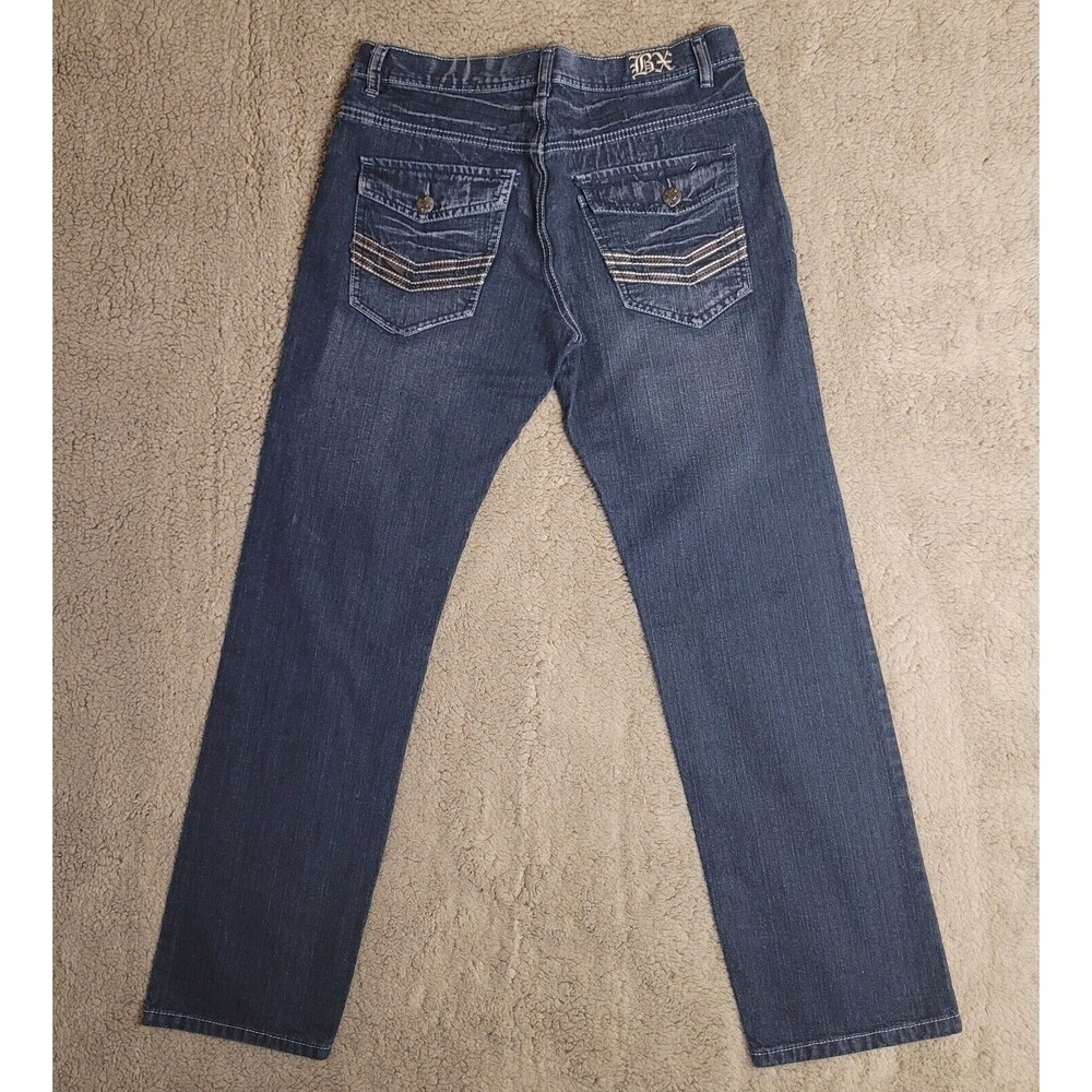 Y2K Brooklyn Xpress Jeans Mens Tag 36x34 Fits 34x32 Blue Straight Leg Streetwear